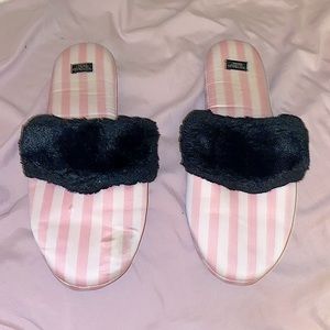 Victoria’s Secret pink striped slippers